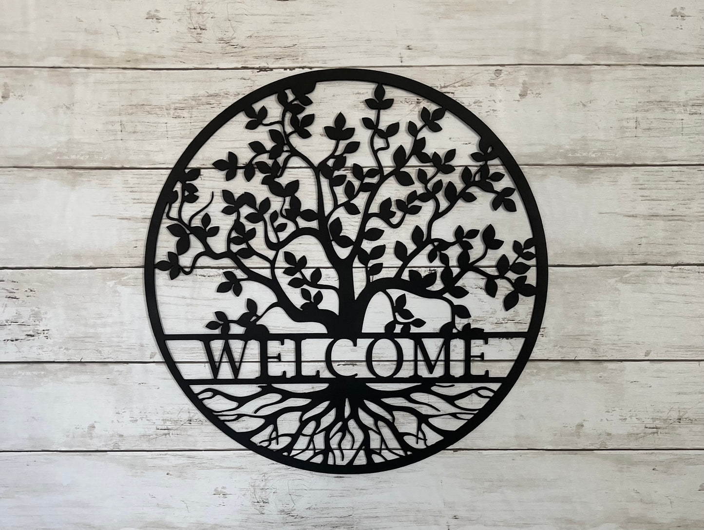 Metal Tree Welcome Sign